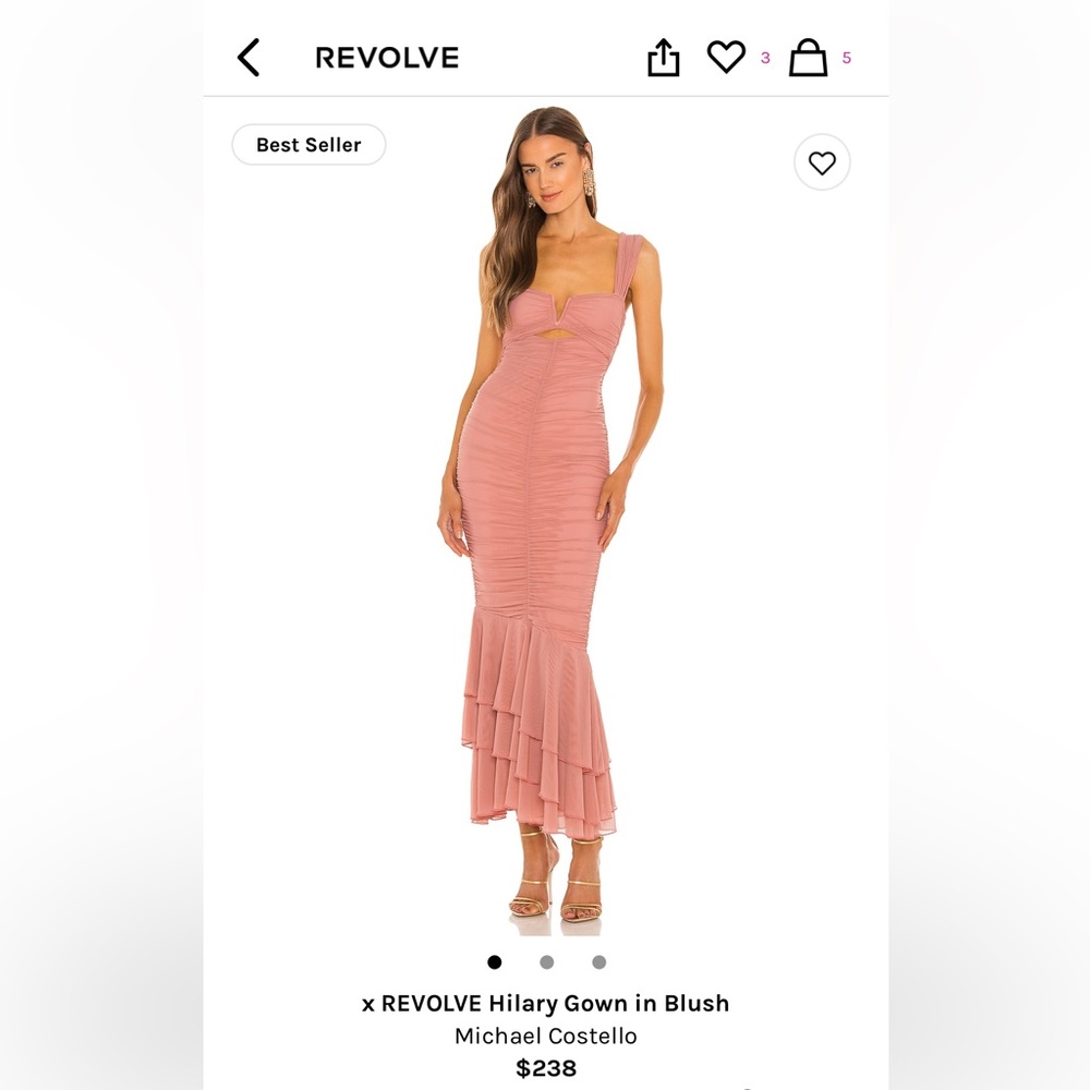 Revolve Hilary Gown in Blush - Micheal Costello